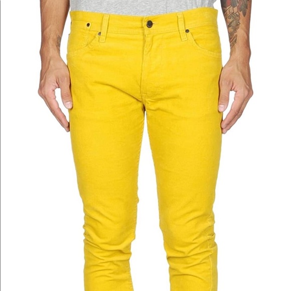 Men’s DIESEL 55DSL Pyrons Slim Skinny mustard colour corduroy pants. Size 33. - Picture 2 of 16